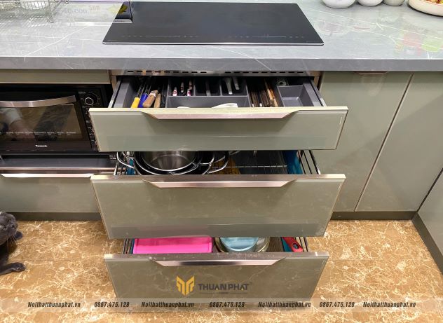 Phụ kiện tủ bếp dưới giá xoong nồi lưu trữ nồi, chảo nặng